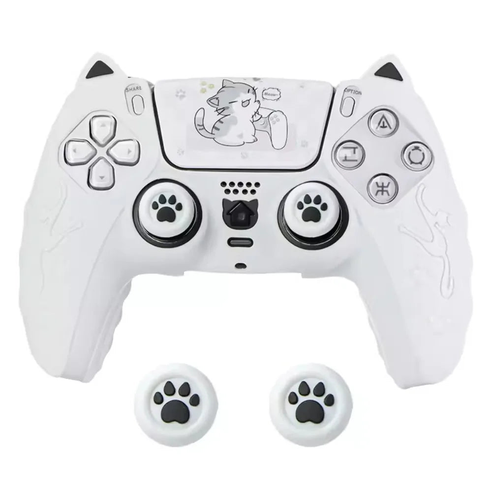 Pack Custom Chat PS5 DualSense – Housse Silicone, Grips Pattes de Chat & Stickers - TURBOX