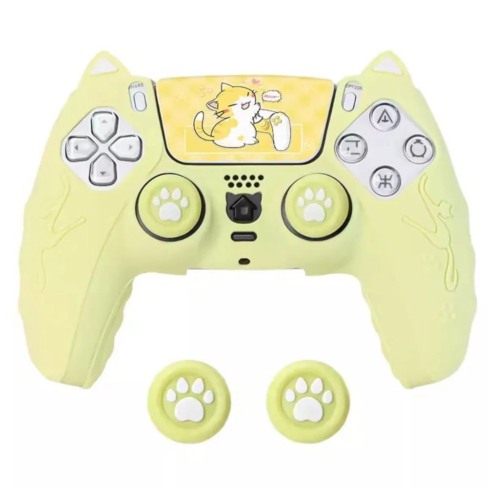 Pack Custom Chat PS5 DualSense – Housse Silicone, Grips Pattes de Chat & Stickers - TURBOX