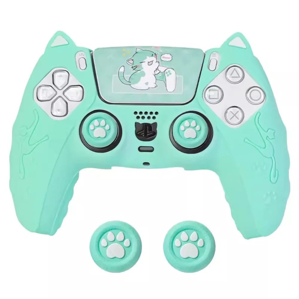 Pack Custom Chat PS5 DualSense – Housse Silicone, Grips Pattes de Chat & Stickers - TURBOX