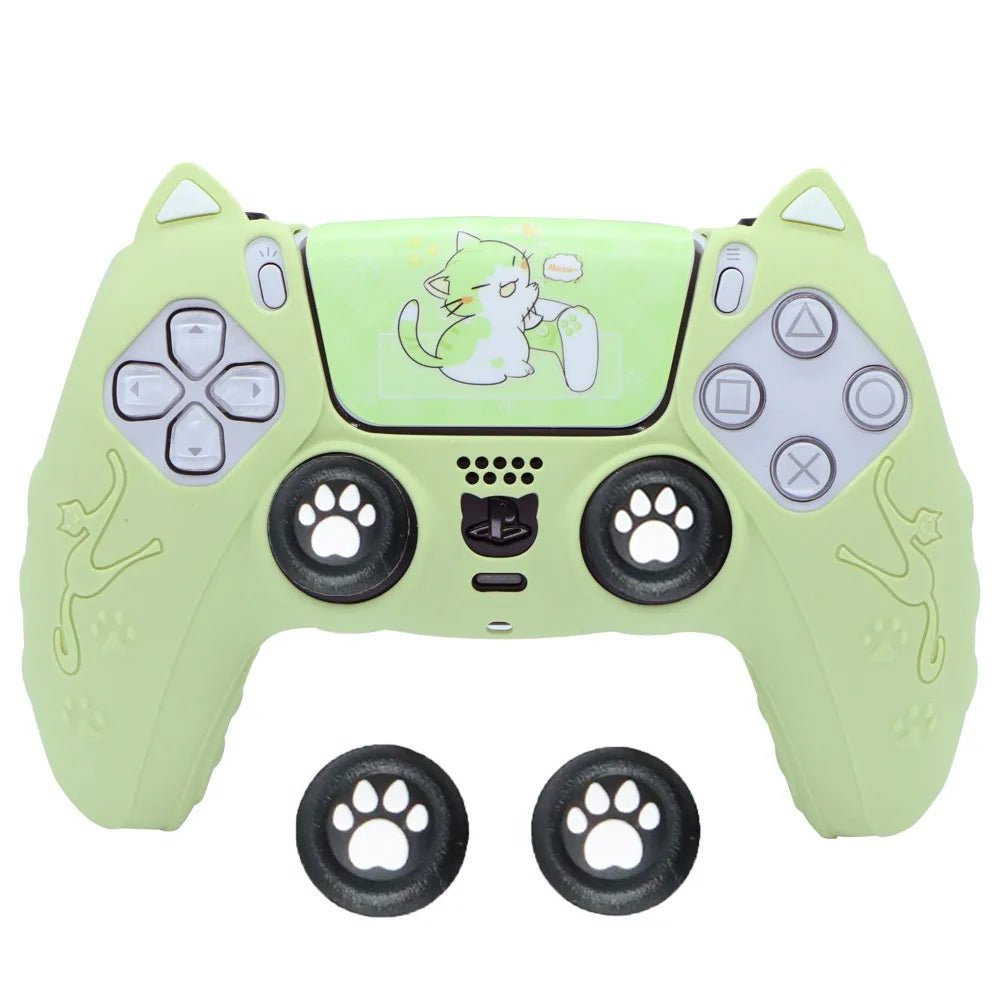 Pack Custom Chat PS5 DualSense – Housse Silicone, Grips Pattes de Chat & Stickers - TURBOX