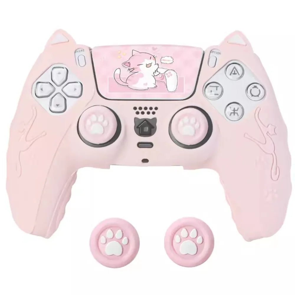 Pack Custom Chat PS5 DualSense – Housse Silicone, Grips Pattes de Chat & Stickers - TURBOX