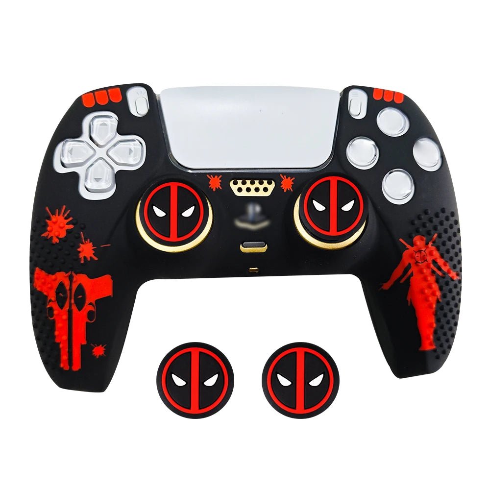 Pack Custom Deadpool PS5 DualSense – Coque Silicone Anti-Dérapante & Accessories - TURBOX