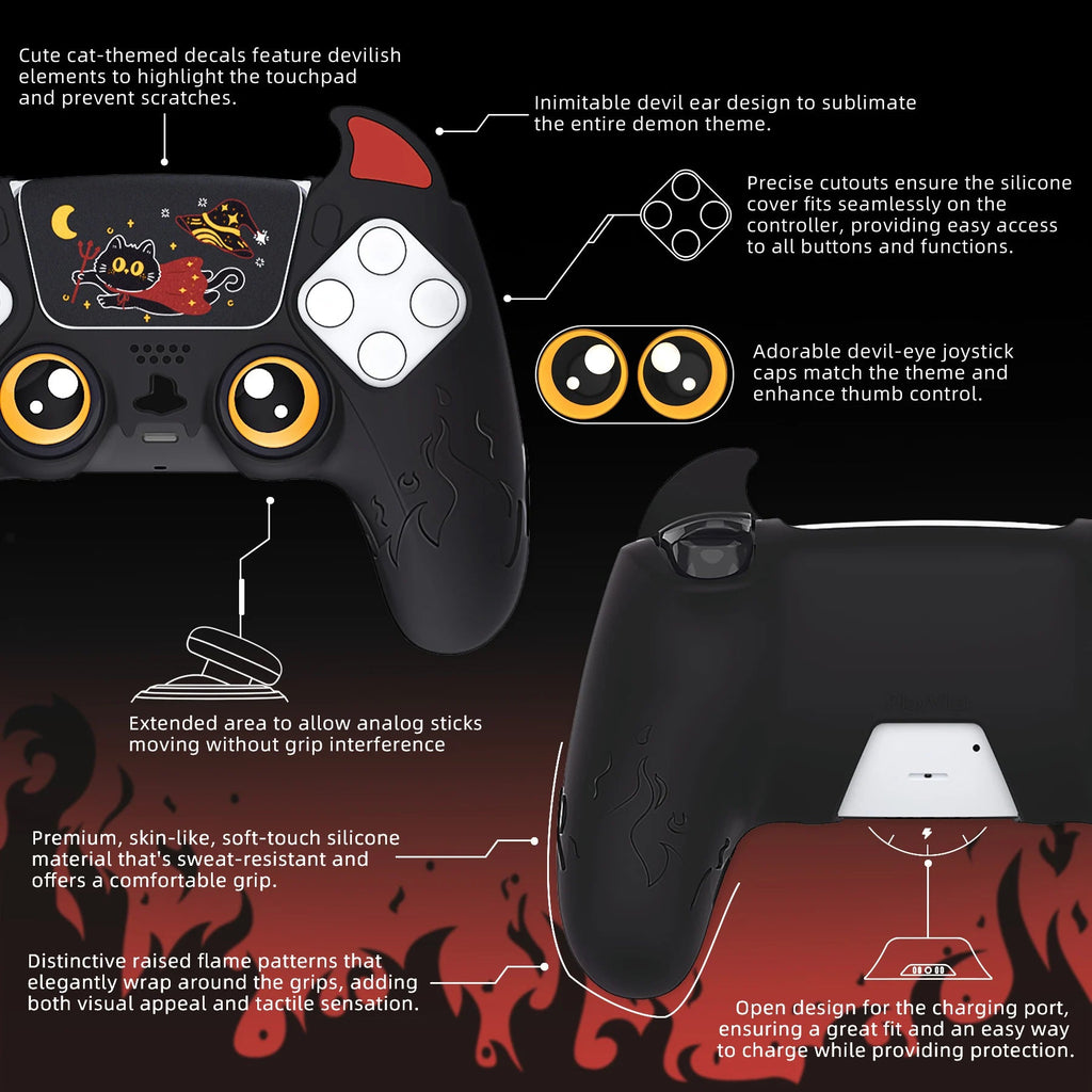 Pack Custom Manette PS5 Kawaii Demon – Protection Silicone & Accessories - TURBOX