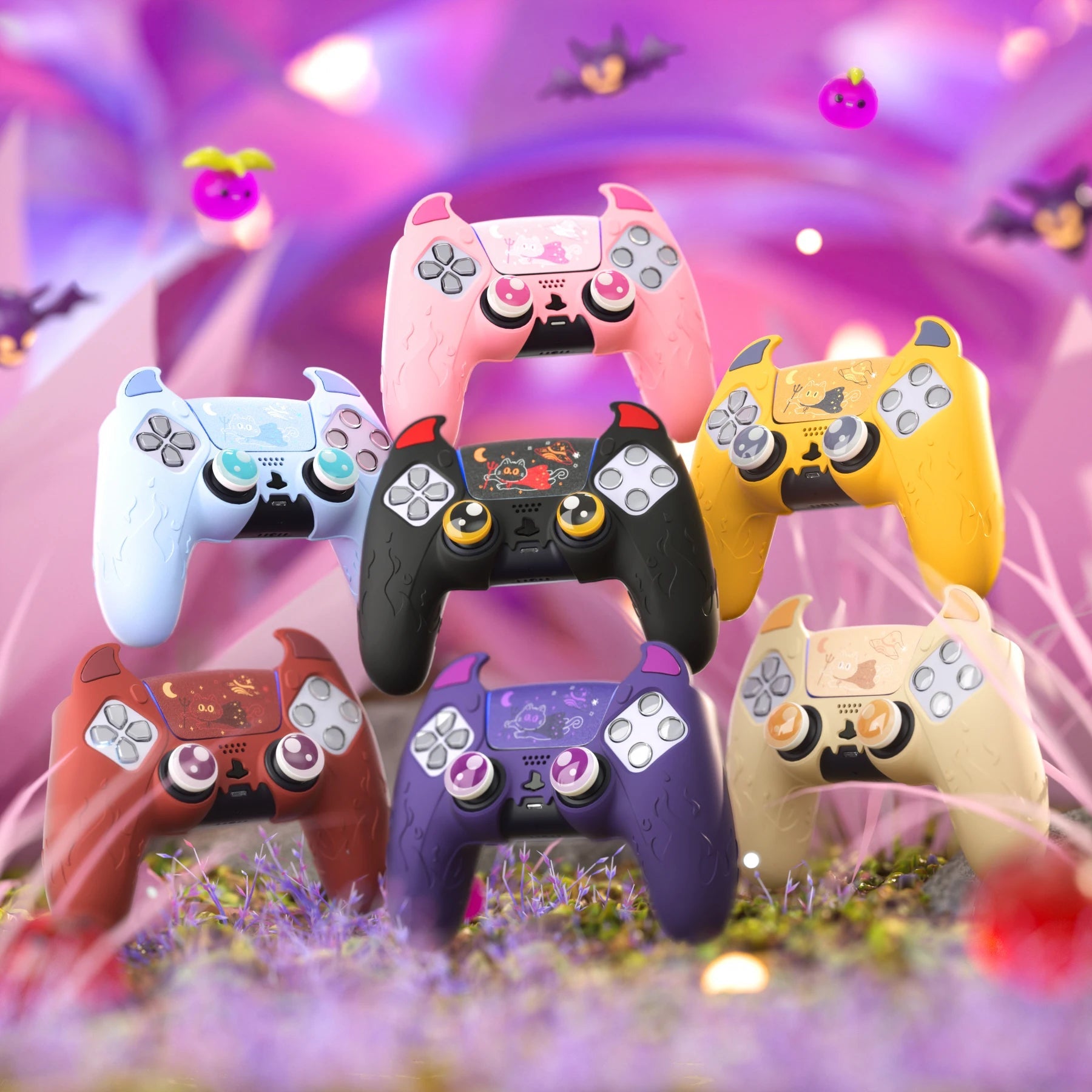 Pack Custom Manette PS5 Kawaii Demon – Protection Silicone & Accessories - TURBOX