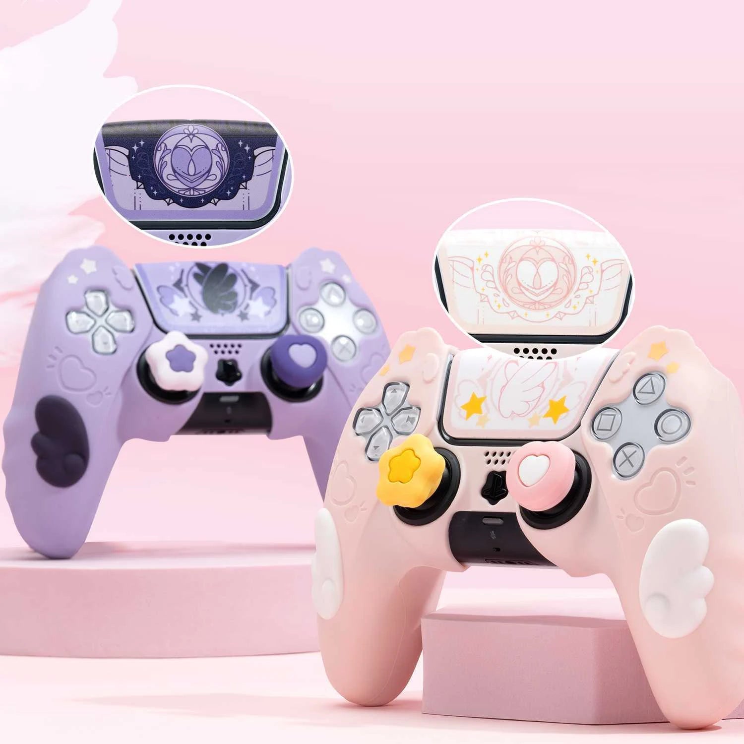 Pack Custom Manette PS5 Kawaii Star Wings – Protection Silicone & Accessories - TURBOX