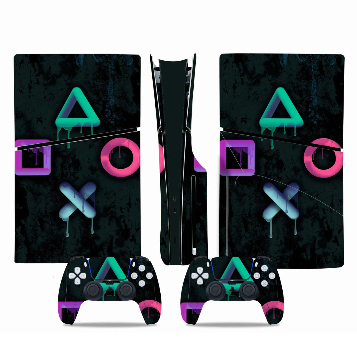 Sticker Console PS5 Slim (Édition Disc/Digital) & 2 Manettes DualSense - TURBOX