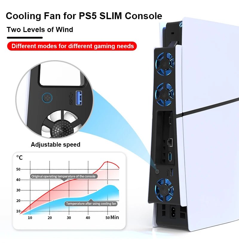 Ventilateur de refroidissement avec Led pour PS5 SLIM - TURBOX